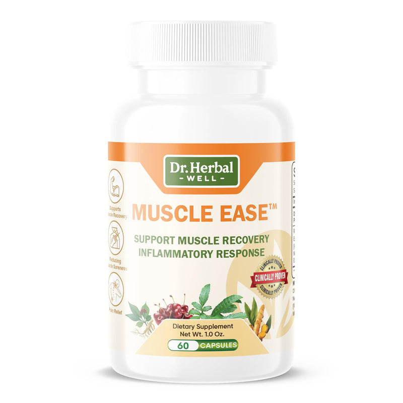 DR.HERBAL WELL Muscle Ease - Joint, Muscle & Nerve Support Fast Acting Relax Comfort Recovery Natural Herbal Supplement - (60 Capsules) MAX-Strength 60 Count (Pack of 1) - BeesActive Australia