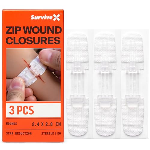 SurviveX Zip Stitch Wound Closures - No Stitches Needed, 3 Pieces 3 PCS