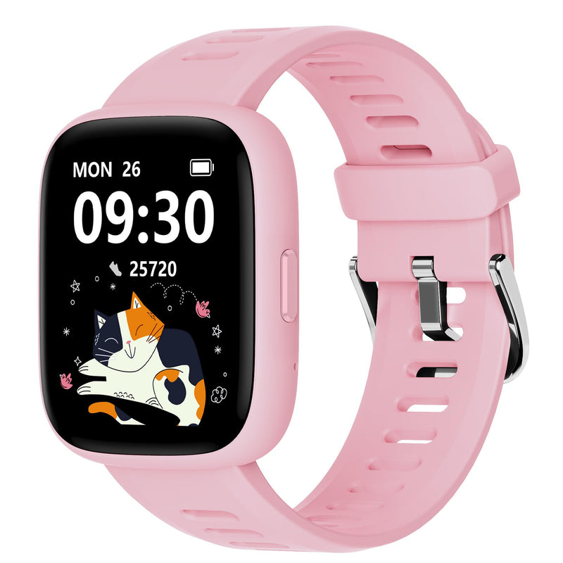 BIGGERFIVE Smart Watch for Kids, 1.8" Fitness Tracker Watch Pedometer, Heart Rate, IP68 Waterproof, Sleep Monitor, Calorie Step Counter, 5 Puzzle Games with/Without APP for Girls Teens 5-16 Pink - BeesActive Australia
