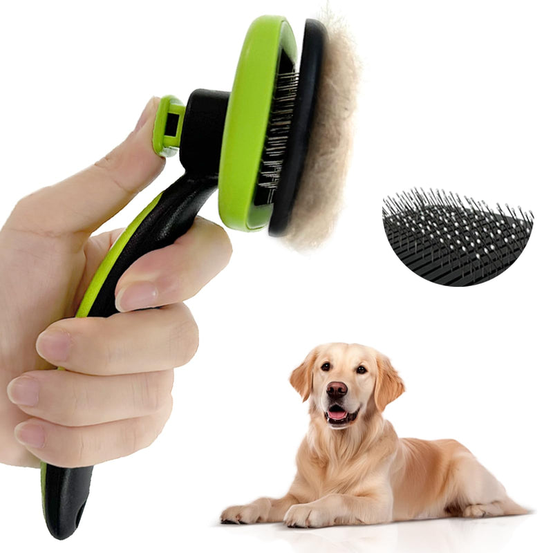Self Cleaning Brush for Dog: Cat Slicker Brush with Release Button - Pet Shedding Brushes for Long and Short Hair - Remove Loose Undercoat - BeesActive Australia