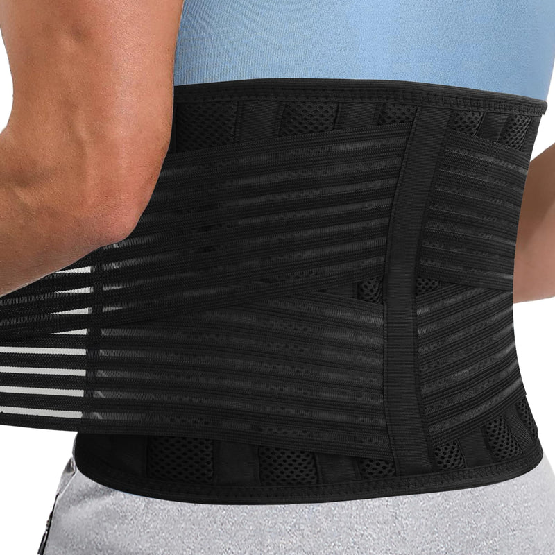 Back Brace for Lower Back Pain Relief – Lumbar Support Belt for Men Women, 8X Ergonomic Support with Curved Steel Stays for Herniated Disc, Sciatica, Strains, Breathable, 3XL/4XL 51.2"-59.8"