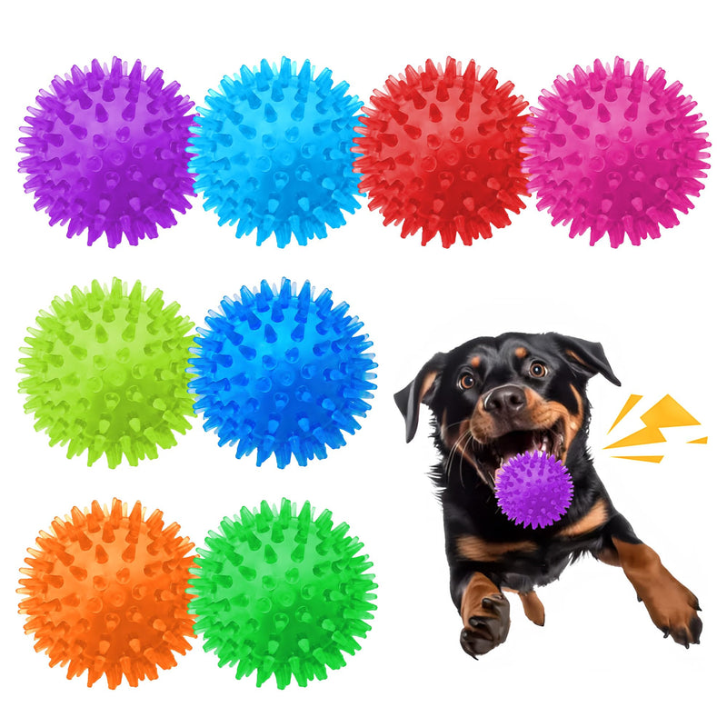 8 Pack 2.5” Squeaky Dog Balls for Small and Medium Dogs, Spiky Balls for Teething Puppies Samll Set of 8 - BeesActive Australia