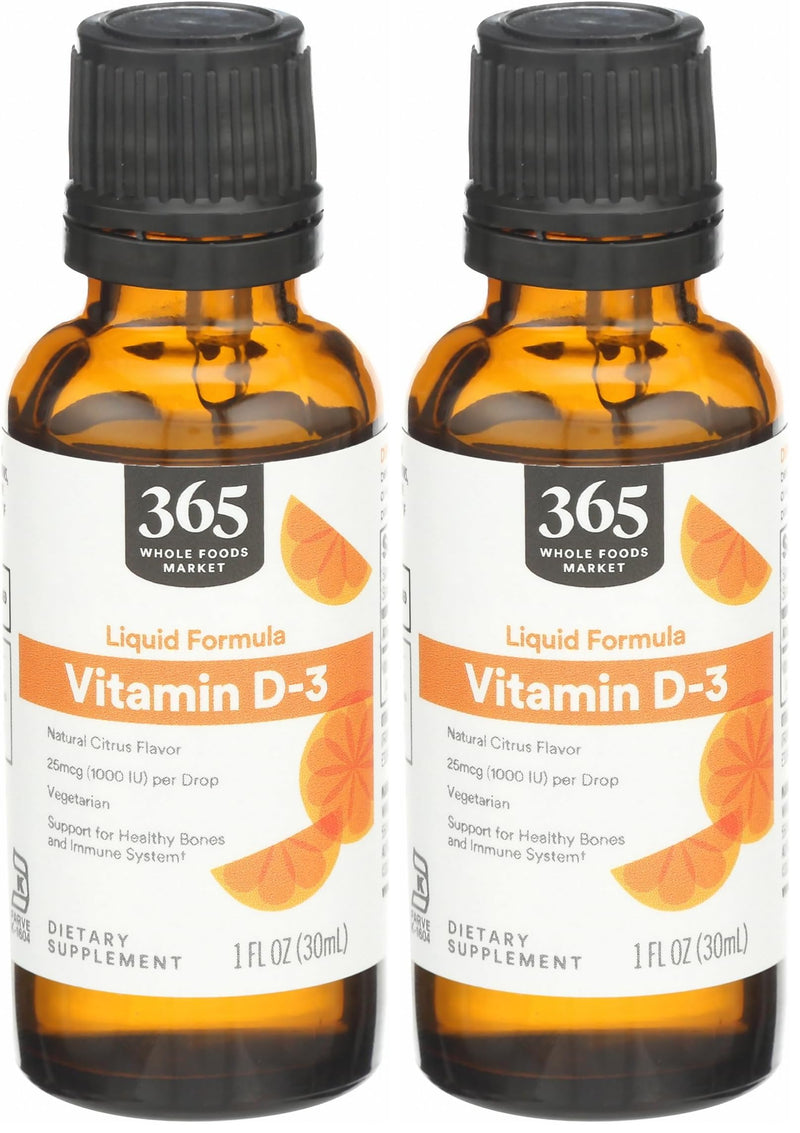 365 by Whole Foods Market, Vitamin D3 Citrus, 1 Fl Oz (Pack of 2) 1 Fl Oz (Pack of 2)