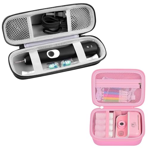 GWCASE Toothbrush Travel Case Compatible with Oral-B Electric Toothbrush + Kids Camera Case Compatible with TOZDTO Instant Print Camera