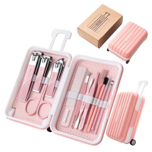 12 IN 1 Professional Stainless Steel Travel Grooming Manicure & Pedicure Set Care Tools A