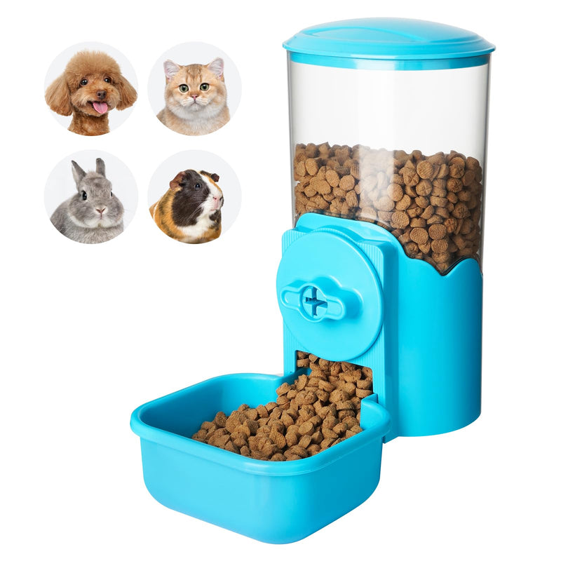 Vannon Small Animal Hanging Automatic Food Dispenser, 35oz Gravity Pet Feeder for Cage, Food Bowl for Rabbit Puppy Cat Ferret Guinea Pig Chinchilla (Blue) Blue - BeesActive Australia