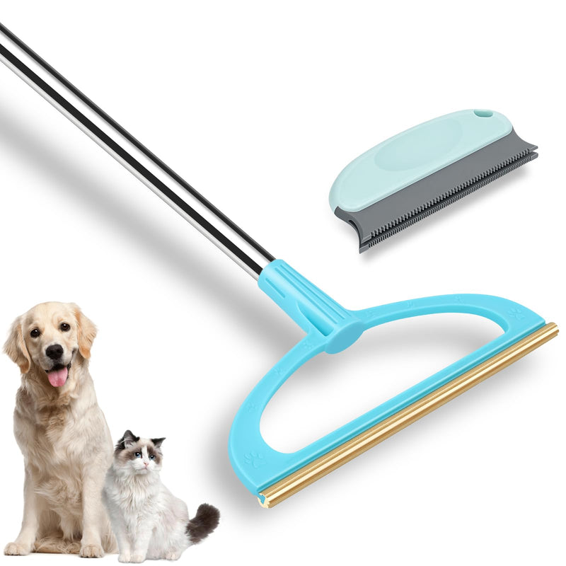 Carpet Rake for Pet Hair Removal, Pet Hair Removal Tool Set of 2, 56” Long Handle Carpet Pet Hair Removal Carpet Scraper Dog Cat Hair Remover for Sofa, Couch, Car, Rug,Stairs - BeesActive Australia