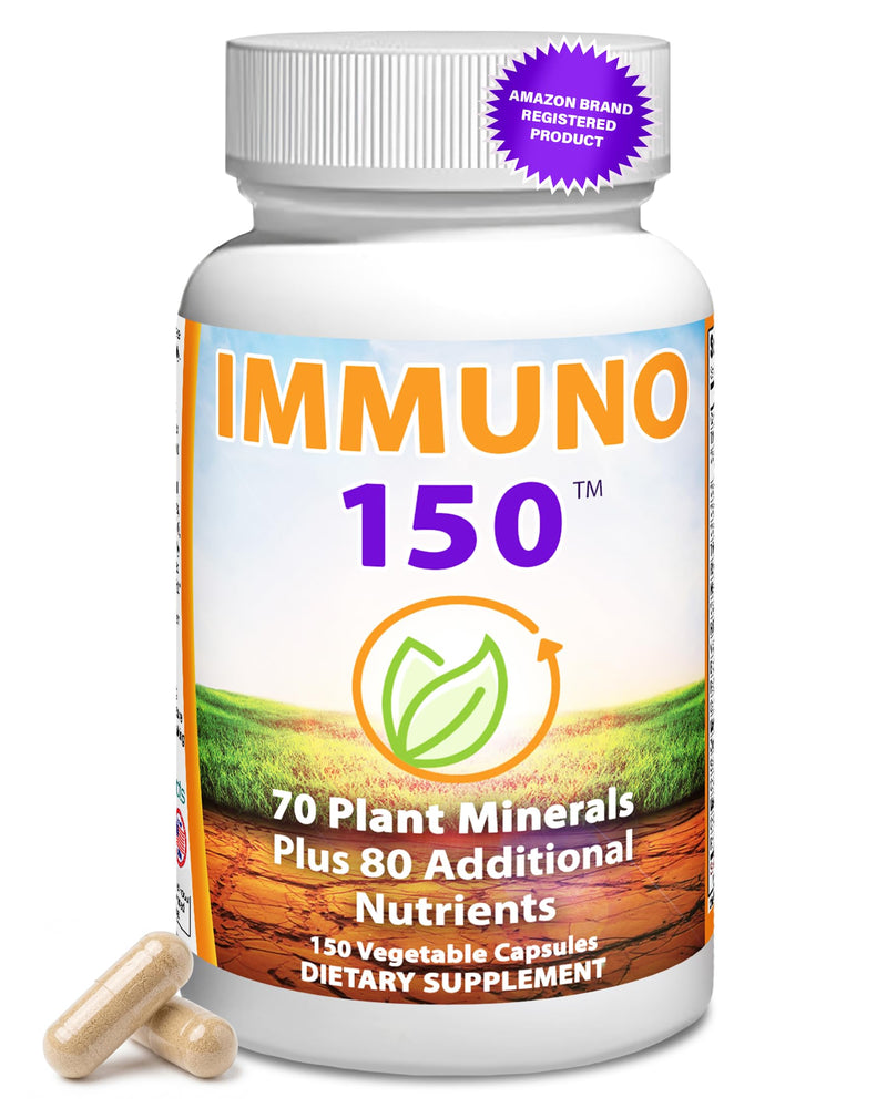 Immuno 150, Immune Support Supplement, 150 Vegetable Capsules | Packed with 70 Plant Minerals, 13 Essential Vitamins and 68 Additional Nutrients-- Immune Boost for All Age Groups