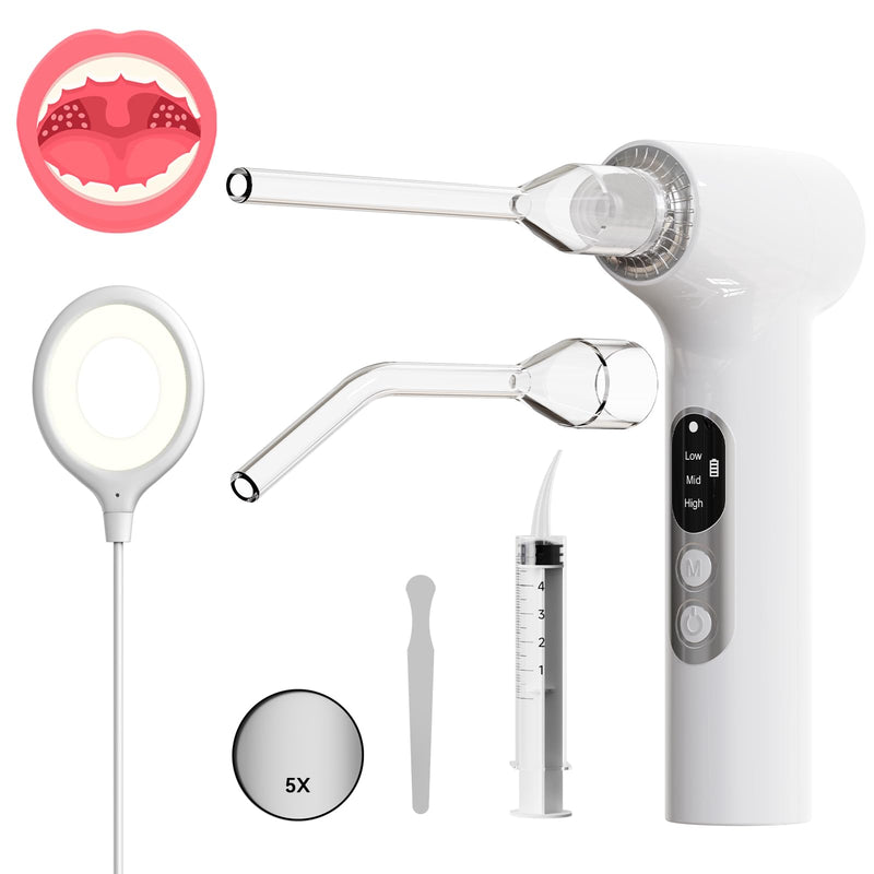 Upgraded Electronic Tonsil Stone Remover，10 in 1 Tonsil Stone Removal Kit，Tonsil Stone Vacuum with Built-in Blue Light，Easy to Use, Fight Bad Breath, Instant Suction - BeesActive Australia
