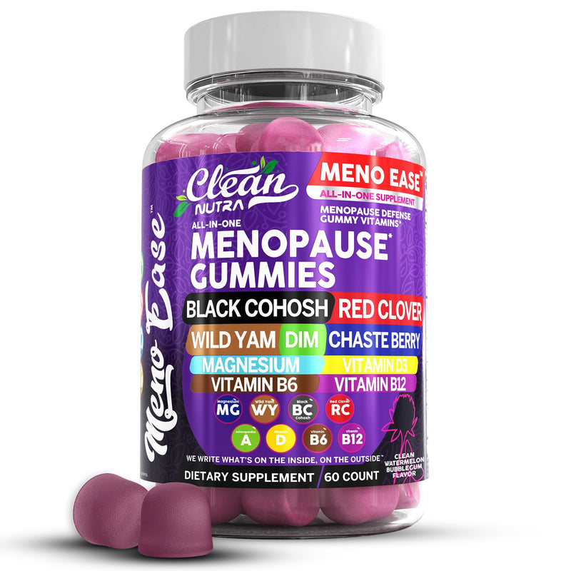 Menopause Supplement for Women Gummies with Black Cohosh, Wild Yam, DIM, Magnesium, Red Clover Chasteberry for Hormone Balance Relief Night Sweats Mood Plus Bergamot, Vitamin D3, Vitamin B6 B12 1