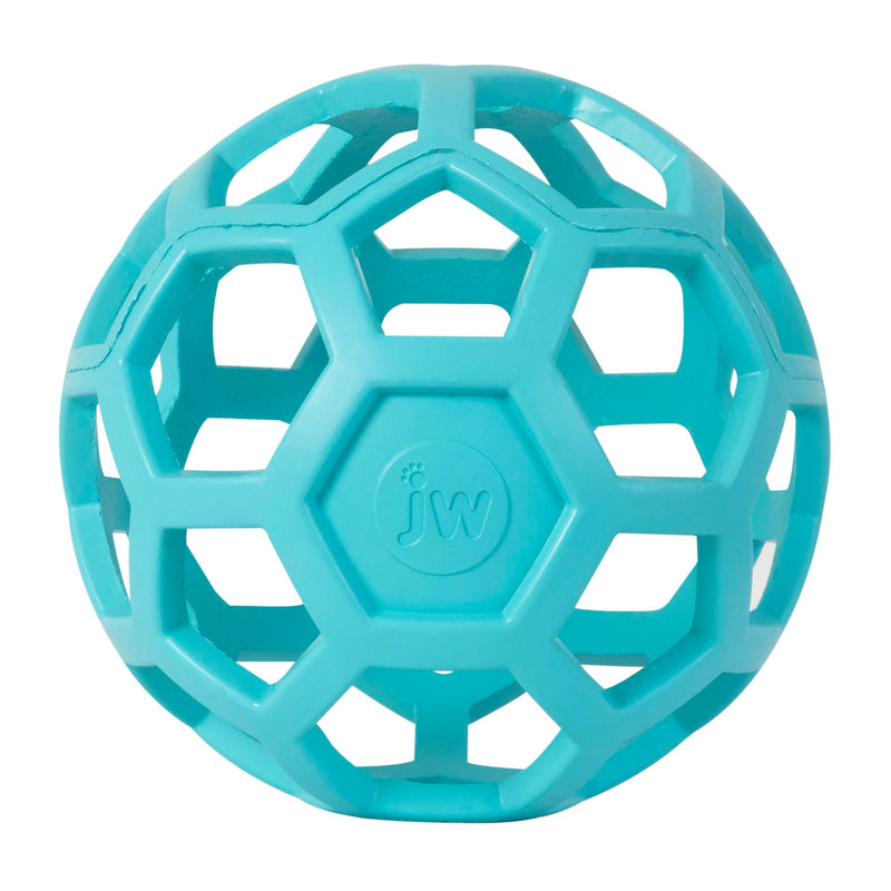 JW Pet HOL-ee Roller™, Dog Toy Puzzle Ball, Natural Rubber, Large (5.5” Inch Diameter), Blue - BeesActive Australia