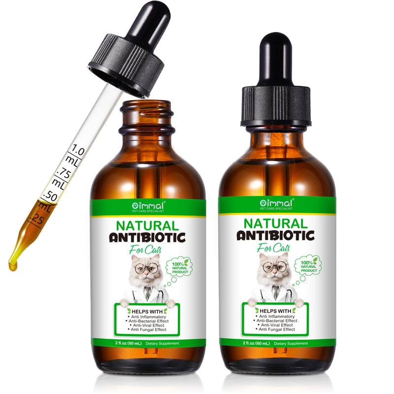 2 Pack Antibiotics for Cats, Premium Cat Antibiotics Supplemen, Cats Multivitamin, Natural Antibiotic for Cats, Cat Antibiotic, Cat Antibiotics Supports Immune & Cats Allergy Relief 2 Fl Oz (Pack of 2) - BeesActive Australia
