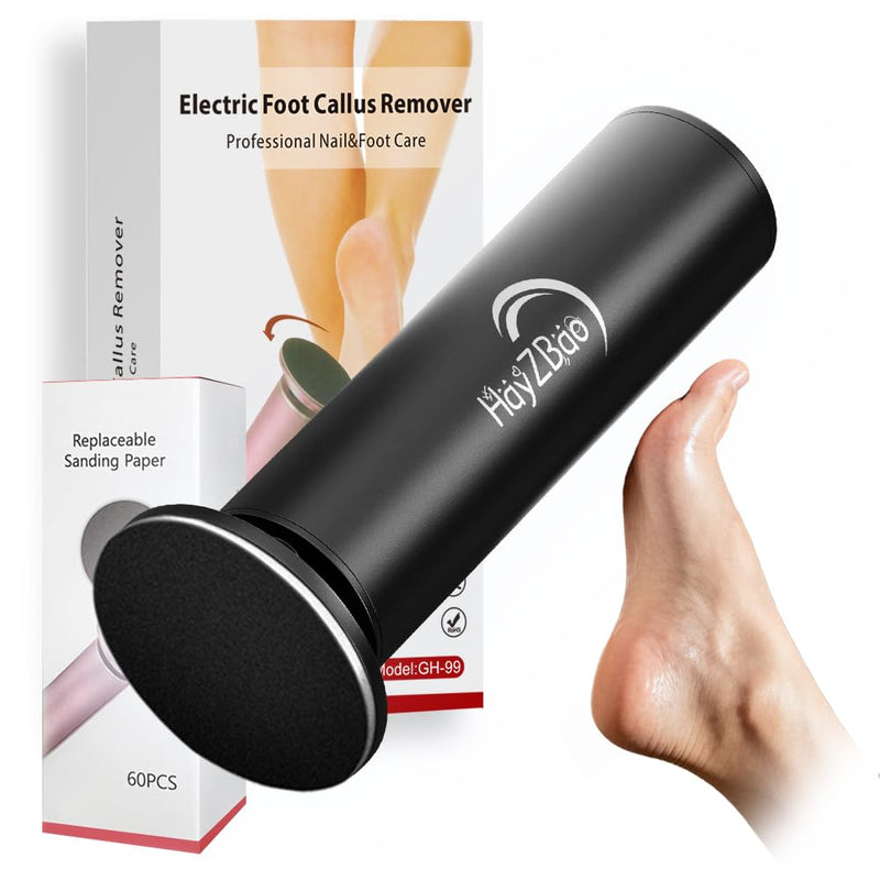 Electric Foot Callus Remover - Electric Callus Remover for Feet,Foot Scrubber with 60 Pcs Sandpaper Discs,Professional Pedicure Tool for Dead Skin - Black - BeesActive Australia