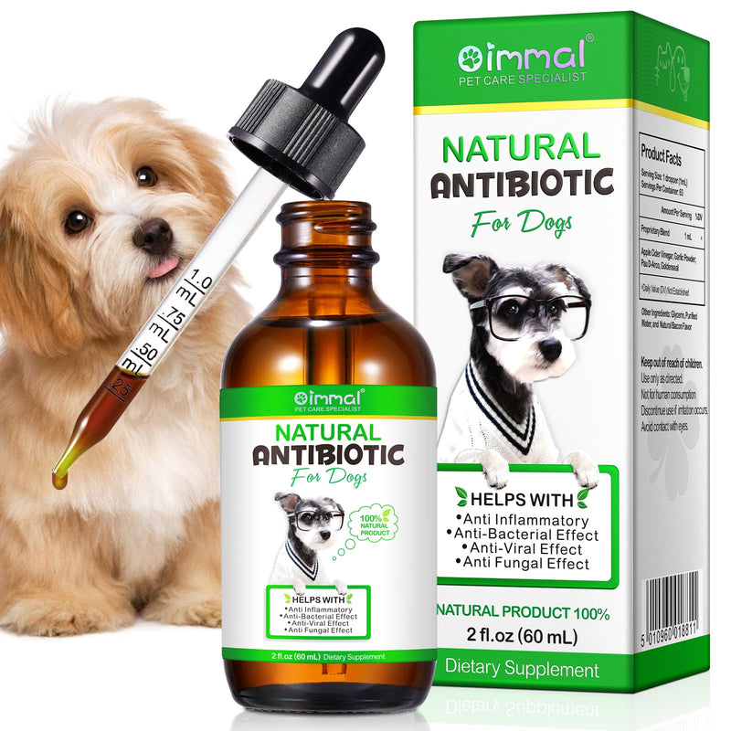 Dog Antibiotics for Skin Infection, Dog Antibiotics, Antibiotic for Dogs, Natural Antibiotics for Dogs Multivitamin Support Immune and Dog Allergy Itch Relief, Pet Antibiotics Supplement, 2 Fl Oz - PawsPlanet Australia