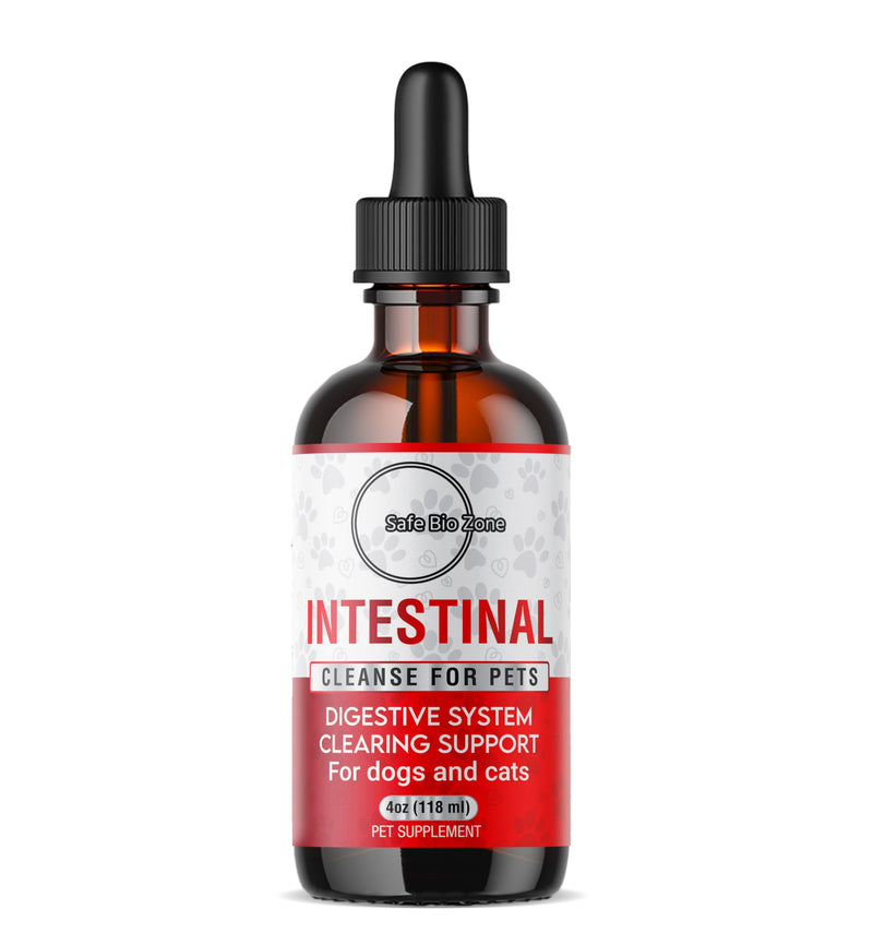 Safe Bio Zone- Intestinal Cleanse for Dogs and Cats, Digestive and Intestinal Support, Liquid Herbal Supplement for Gut, Health and Support, Promotes Beneficial Flora Growth, 4 Fl Oz - PawsPlanet Australia