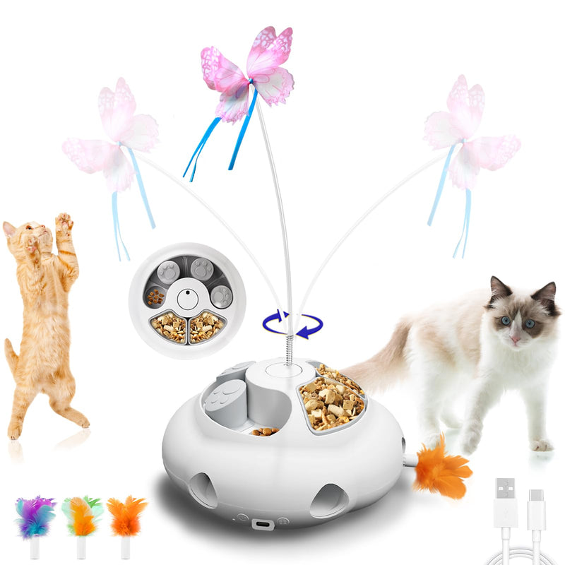 Interactive Cat Toys for Indoor Cats Electronic,Automatic Cat Toys Interactive White - BeesActive Australia