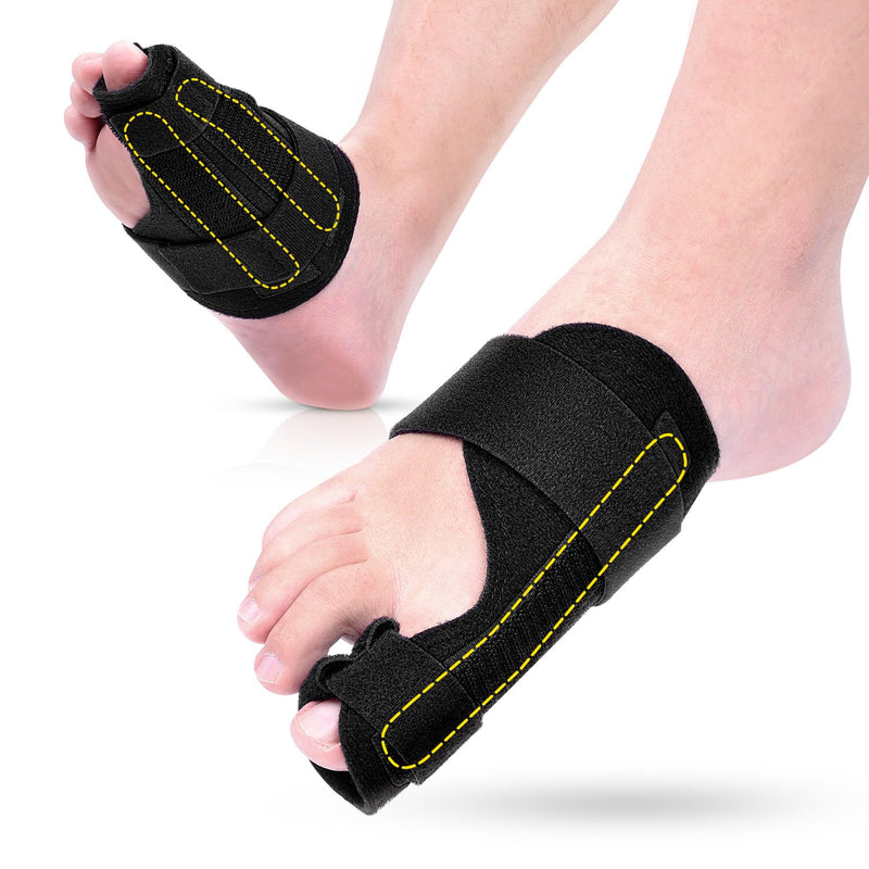 Broken Big Toe Splint Brace, Fracture Big Toe Protector for Dislocations, Injuries, Sprains, Support with 2 Stainless Steel Plate - Right black - BeesActive Australia