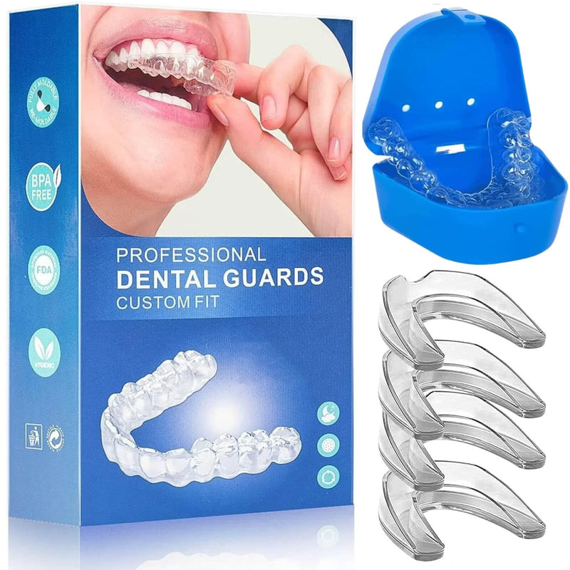 Mouth Guard for Clenching Teeth at Night, Night Guards for Teeth Grinding, Mouth Guard for Grinding Teeth at Night, Reusable Teeth Grinding Mouth Guard, Mouthguards for Grinding of Teeth (4 Piece Set) - BeesActive Australia