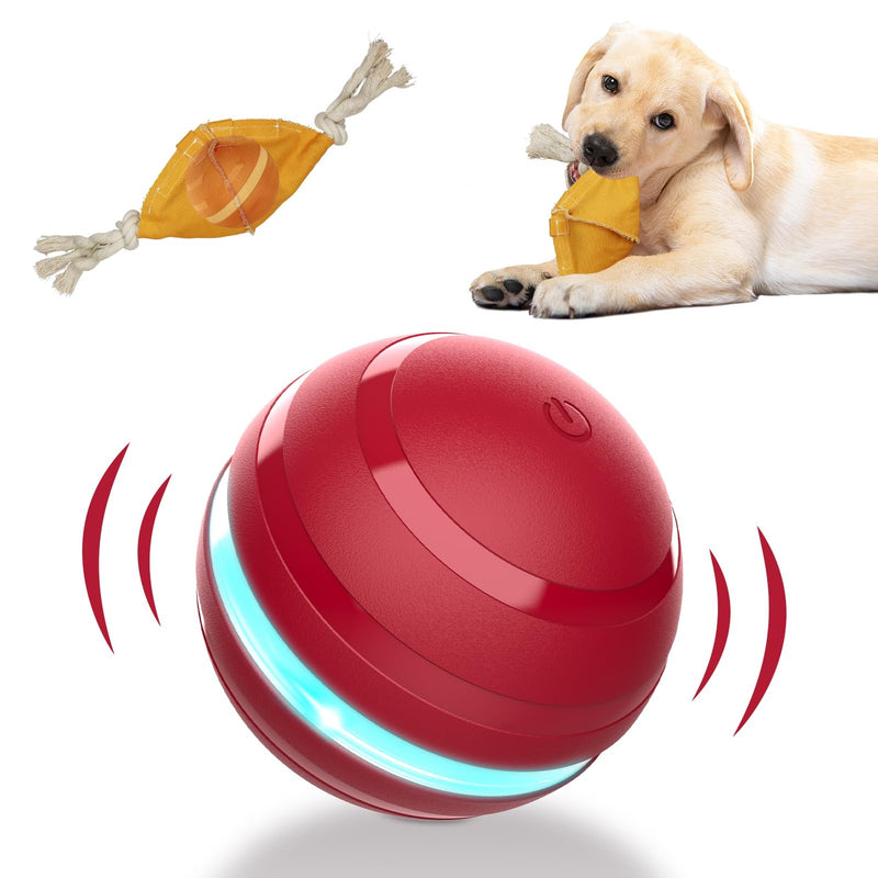 Interactive Dog Balls with Motion Activated, Wicked Ball Squeaky Dog Toy Oxford Bag Keep Dogs Busy (Red Ball) - BeesActive Australia