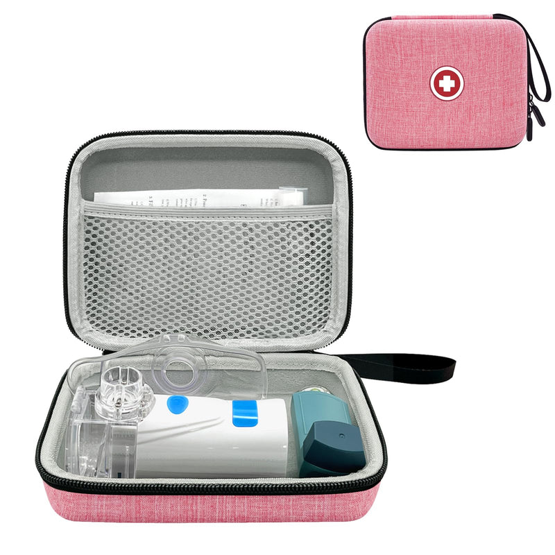 Carrying Case for Portable Nebulizer, Travel Medical Bag, Hard Emergency Medical Bag for Inhaler Spacer Case for Adults(Bag Only) (Pink) - BeesActive Australia