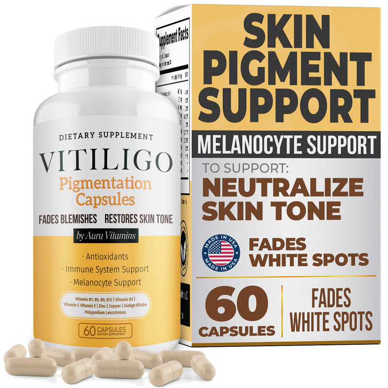 Dermawonder Vitiligo Capsules (60 Count) Effective Vitiligo Supplement, Reduce White Spots & Improve Skin Pigmentation Support, for All Skin & Reduce White Spots on Skin and Tinted Skin 1