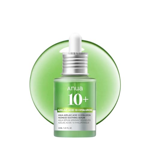 Anua Azelaic Acid 10 Hyaluron Redness Soothing Serum, 1.01 fl oz | Facial Serum for Blemish-Prone & Oily-Prone Skin, Lightweight & Hydrating Blemish Care, Hyaluronic Acid, Korean Skincare 1.01 Fl Oz (Pack of 1)