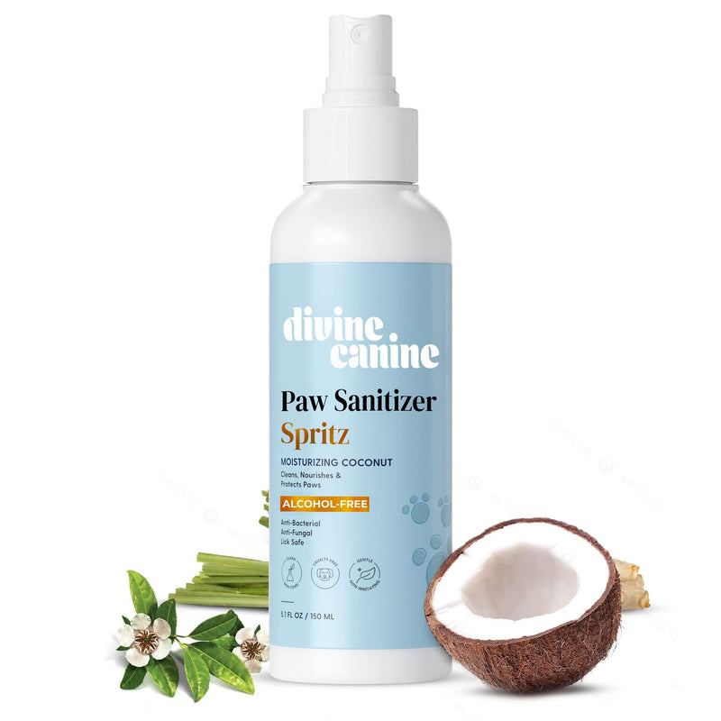 Dog Paw Cleaner - 5.1 Fl Oz of Alcohol Free Paw Sanitizer Spritz - Made with Coconut, Aloe, Copaiba Oil, and Lemongrass Oil to Nourish and Clean Paws - Made in The USA - BeesActive Australia