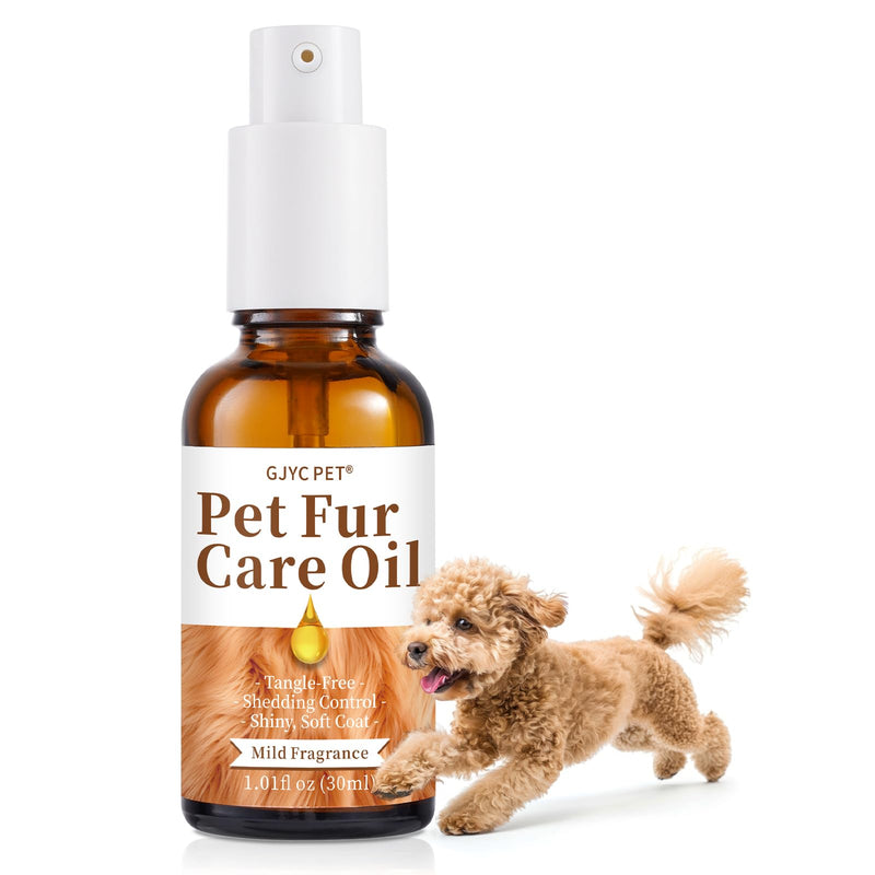 Pet Fur Care Oil - Tangle Remover, Shiny & Silky Coat, Soothing Skin Protection with Collagen and Natural Oils - Leave-in Formula for Dogs and Cats - 1.01 fl. oz Light Floral - BeesActive Australia