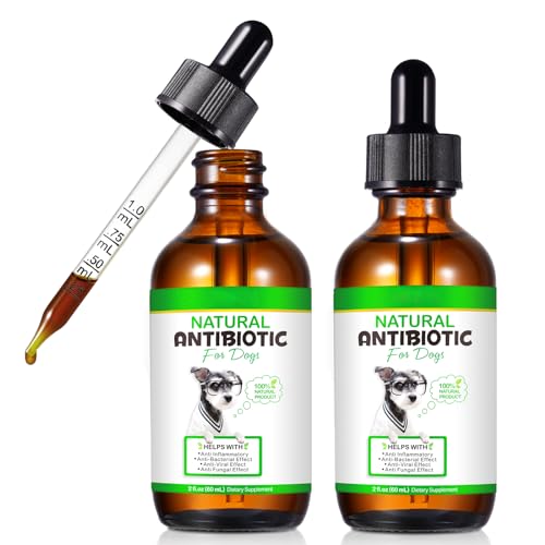 2 Pack Antibiotics for Dogs, Natural Antibiotics for Dogs, Dog Multivitamin for Pets, Dog Supplies Antibiotics, Do-g Allergy and Itch Relief 2.02 Fl Oz (Pack of 2)