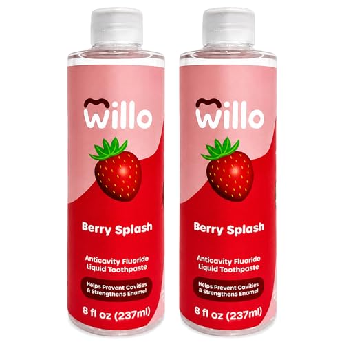 Willo AutoFlo Plus Fluoride Kids Toothpaste, 8 oz, Pack of 2, Berry Splash 8 Fl Oz (Pack of 2)