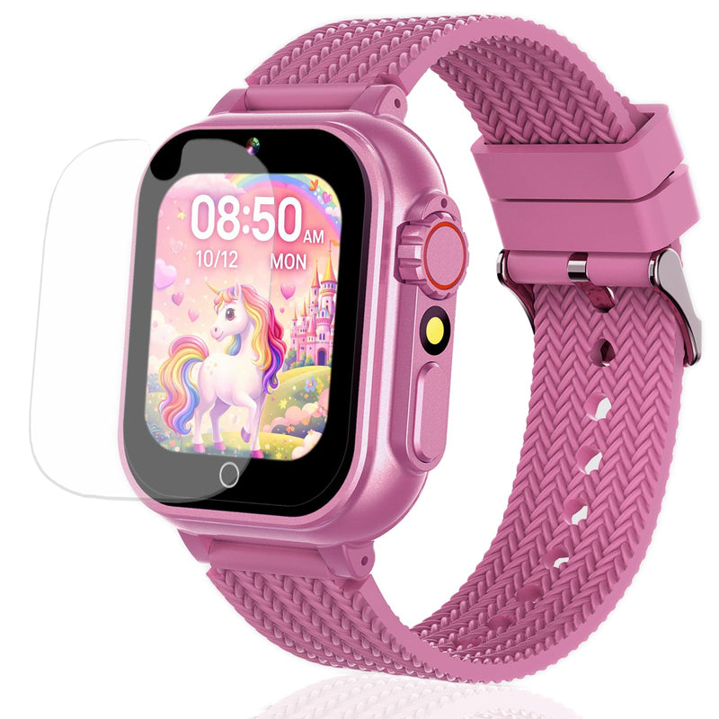 Goodatech Kids Smart Watch for Boys Girls, 1.54'' Smartwatch with 26 Puzzle Games, HD Camera, Video Music Player, Pedometer, Flashlight, Audio Book, Aluminum Case and Sport Band (Pink) Pink.GD15 - BeesActive Australia