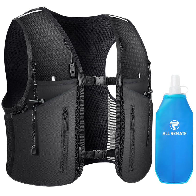 All-in-One Multi Sport Trail Running Vest including Water Bottle, Whistle, 11 Pockets & 6 Straps – Ergonomic Lightweight Reflective Gear - BeesActive Australia