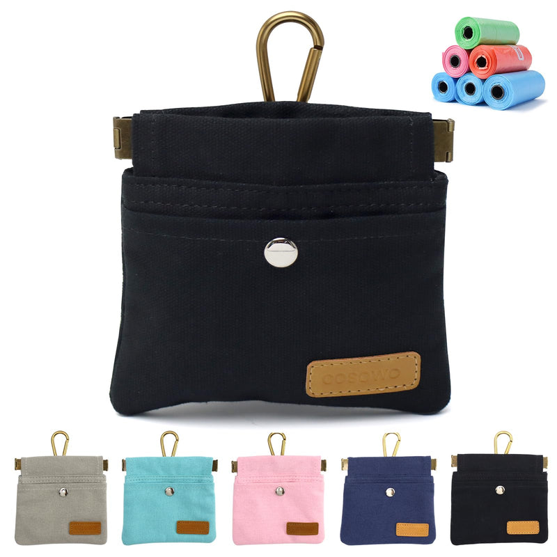 Dog Treat Pouch, Hand Free Dog Training Treat Bag with Carabiner & Magnetic Buckle, Auto Closing Dog Walking Bag for Puppy Travel or Outdoor Use, Pet Feed Snack Reward Pocket Black - BeesActive Australia