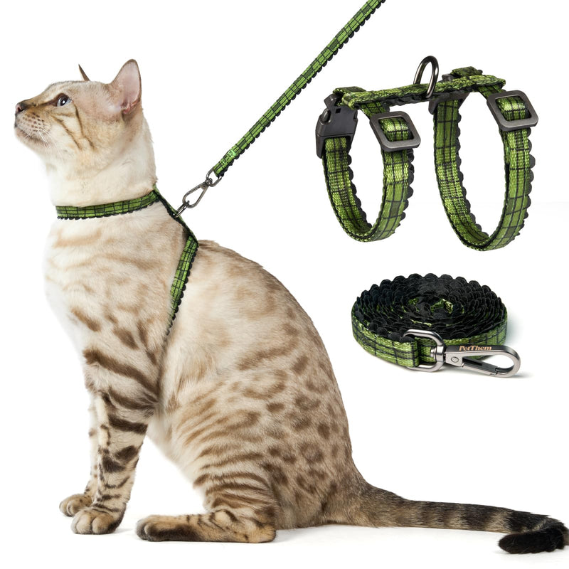 Cat Harness and Leash Set - Escape Proof Vest Harness for Cat, Comfortable Soft Lightweight, Easy Adjustable Cat Collar Harness for Small Medium Cats (Growling Crocodile) Growling Crocodile - BeesActive Australia