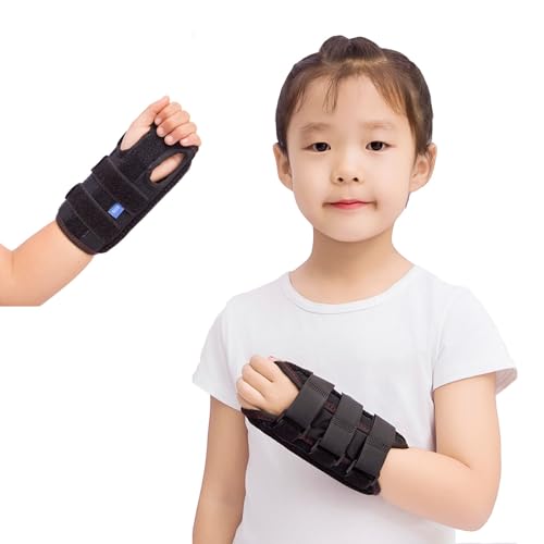 Kids Wrist Brace Fits wrist circumference 4-6.2 inches Pediatric Wrist Splint & Wrist Support for Kids, Adjustable Youth Wrist Brace for Sprains, Strains, Arthritis & Carpal Tunnel Pain Relief - Left & Right Hand (1, Black, Pediatric) 1