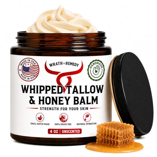 Organic Beef Tallow for Skin, Made in USA, Handcrafted, Unscented, 4 oz Whipped Unscented - 4oz