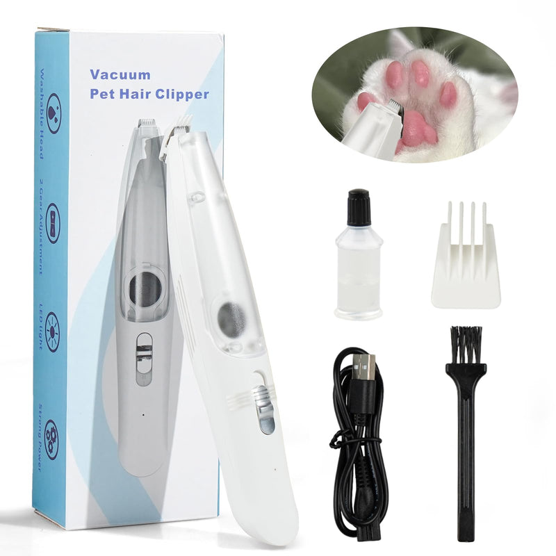 Dog Paw Trimmer for Grooming - Quiet, Rechargeable Pet Paw Trimmer for Dogs and Cats with Light, Hair Suction, Dual-Speed Ceramic Blades - Safe & Precise Cat Paw Trimmer for Small Areas - BeesActive Australia