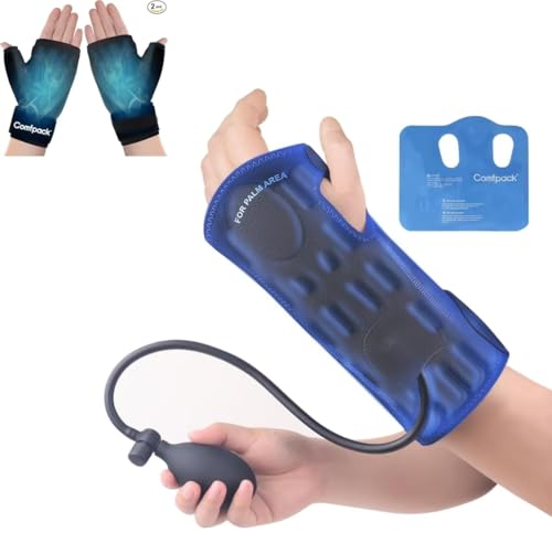 Comfpack Wrist Ice Pack wrap for Carpal Tunnel Relief & Hand Ice Pack Glove for Arthritis, 2PCS Wrist Ice Pack Wrap for Carpal Tunnel