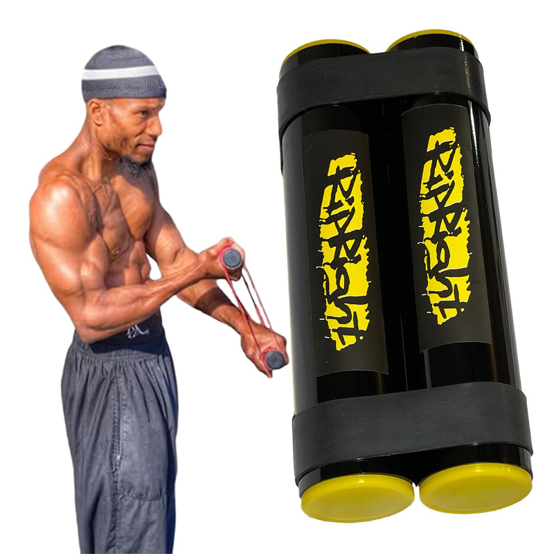 RipStick, Workout Equipment for Joint Rehab, Shoulder and Resistance Training, Muscle Building and Core Workout Equipment with 6 Adjustable Resistance Bands Black/Yellow - BeesActive Australia