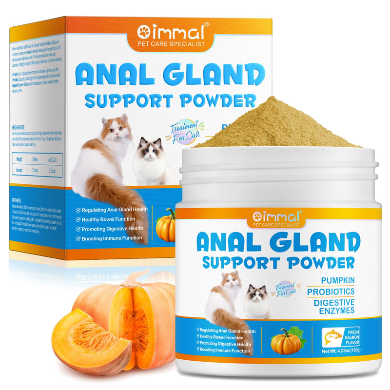 Anal Gland Support Powder for Cats, Anal Gland Supplement Powder with Pumpkin and Probiotics Supports Cats Anal Gland Health, Pet Supplement Anal Gland Support Powder Treatment for Cats - 120g - BeesActive Australia