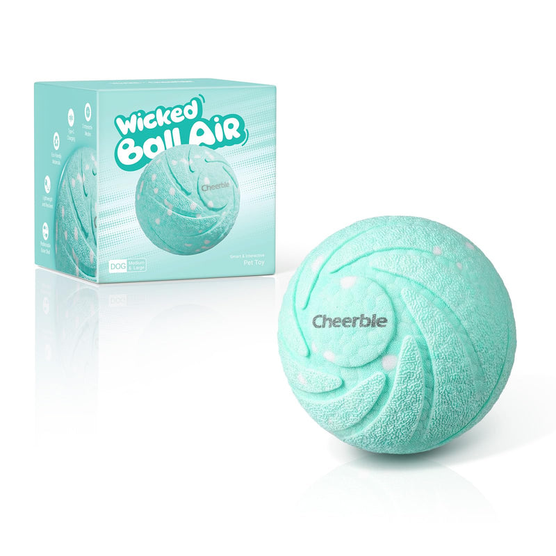 Cheerble [2025 Upgrade Smart Interactive Dog Toys,Wicked Ball AIR,3 Interactive Modes,Self Moving Bouncing Rotating Ball,E-TPU Material,IPX7 Waterproof,Active Rolling Ball for Medium and Large Dogs Aqua - BeesActive Australia