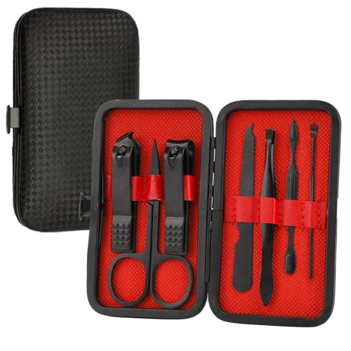 Nail Kit Manicure Kit Men's Gift Travel Toe Nail Clippers for Husband Women Manicure Set for Birthday Gifts for Menoiletries Gift for Father's Day Grandparents Friends Red and Black