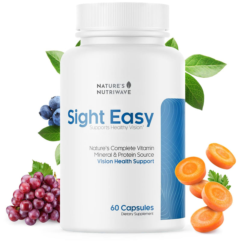 Sight Easy – Lutein, Zeaxanthin & Bilberry – 60 Ct, 1 Month Supply | Also includes Vitamin C, E & Zinc with Lutein, Zeaxanthin & Bilberry | Easy-to-swallow daily capsule 60 Count (Pack of 1)