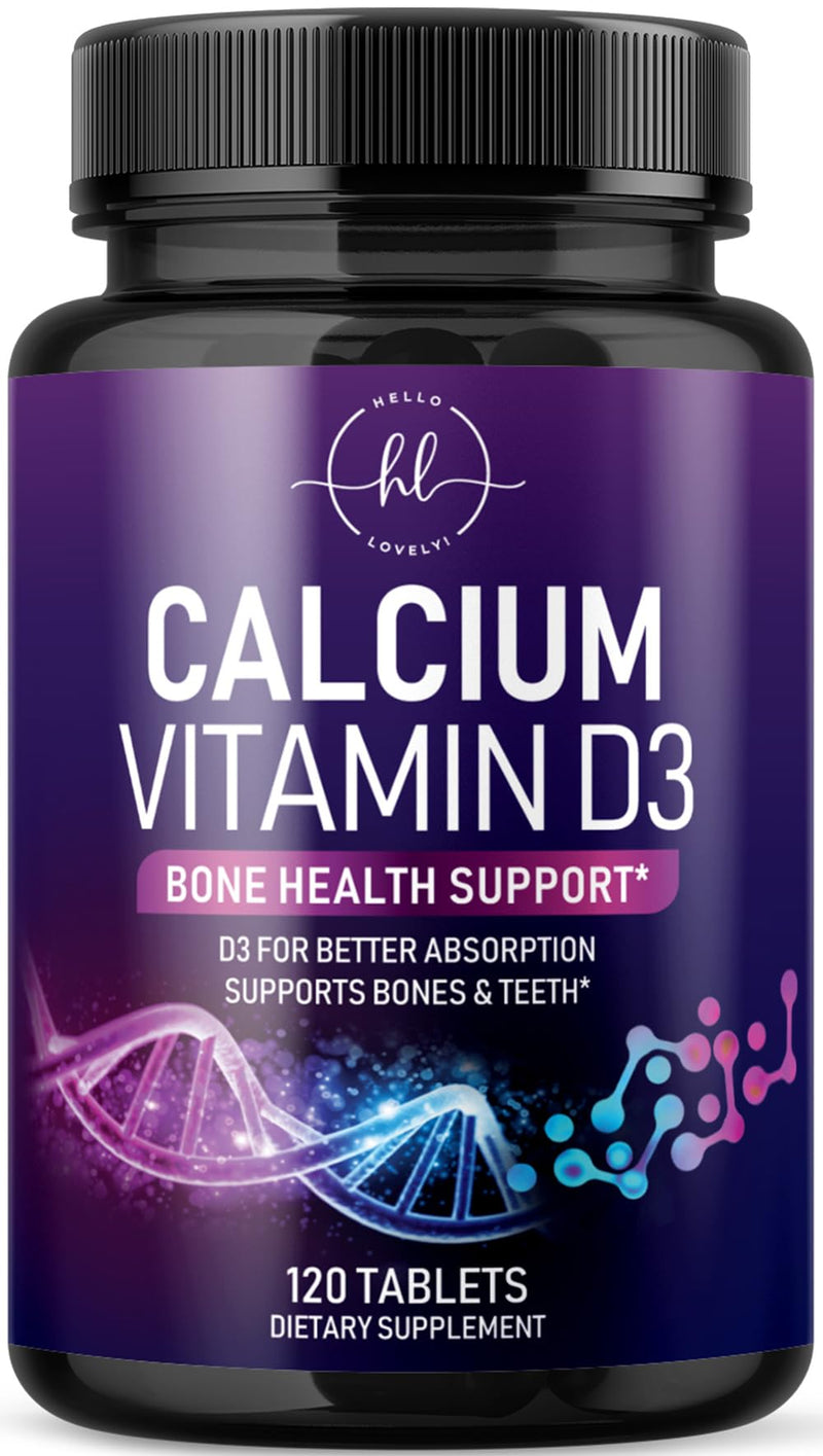 Calcium 1200 mg per Serving with Vitamin D3 - Bone Health Support Supplement, Calcium Supplements for Women & Men - Bone Strength, Teeth, Immune Support, Calcium Carbonate, USA Bottled - 120 Tablets 120 Count (Pack of 1)