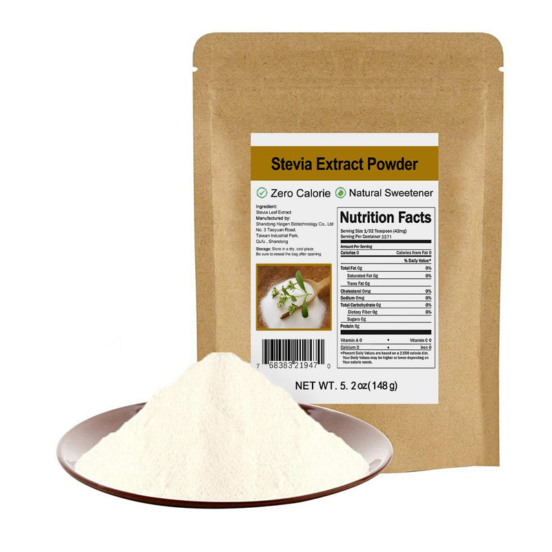 Pure Stevia Extract Powder without Erythritol 5.2oz(148g) - Highly Concentrated Stevia Powder Sweetener, Zero Calorie, No Artificial, Natural Sugar Alternative Pure 5.2 Ounce (Pack of 1) - BeesActive Australia