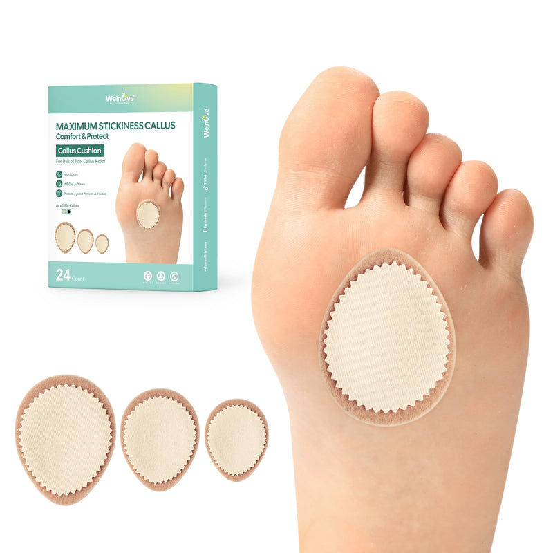 Welnove Extra Thick Corn & Callus Cushion Pads, Effectively Relieves Pain and Protects Against Friction, All-Day Comfort, Maximum Strength (24 Count)