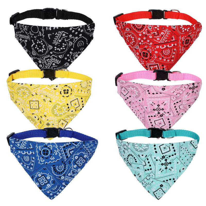 6Pcs Dog Bandana Collar Scarf, Cute Cat Tie Collar Adjustable Pet Bandana Collars for Cats Kittens Puppy Small Dogs, Multicolor - BeesActive Australia