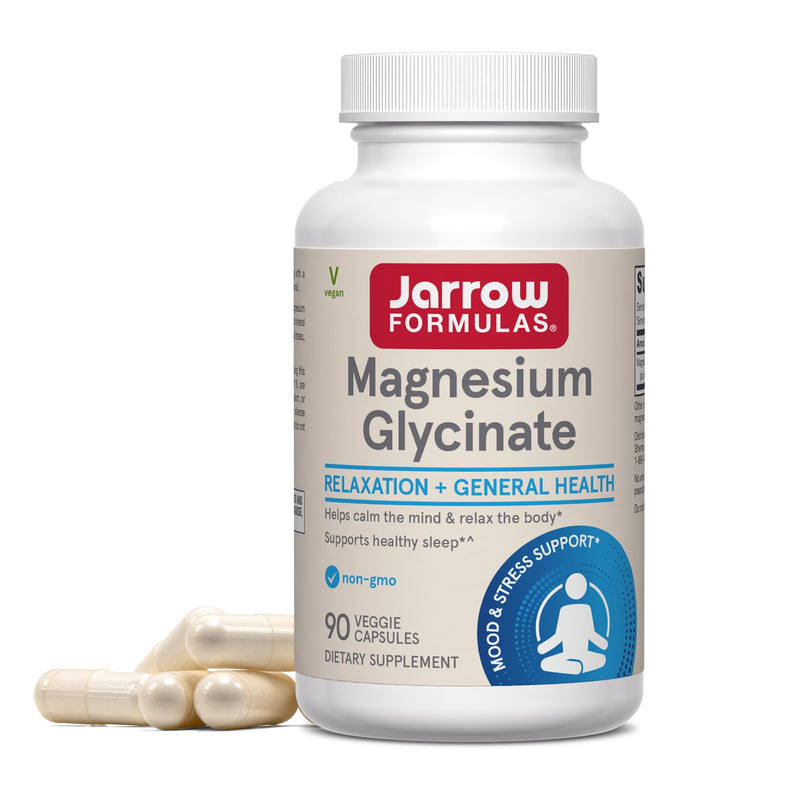 Jarrow Formulas Magnesium Glycinate Veggie Capsules - 360 mg Magnesium per Serving, Supports Relaxation and Healthy Sleep, 90 Count, 30 Day Supply - BeesActive Australia