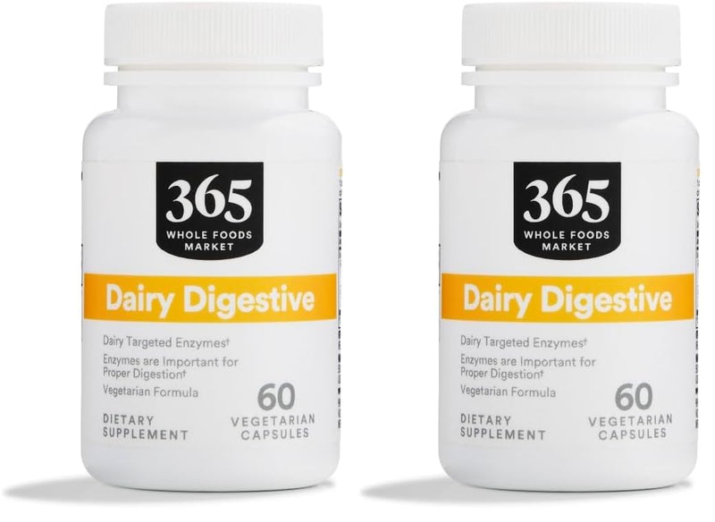 365 by Whole Foods Market, Dairy Digestive Enzymes, 60 Count (Pack of 2) 60 Count (Pack of 2)
