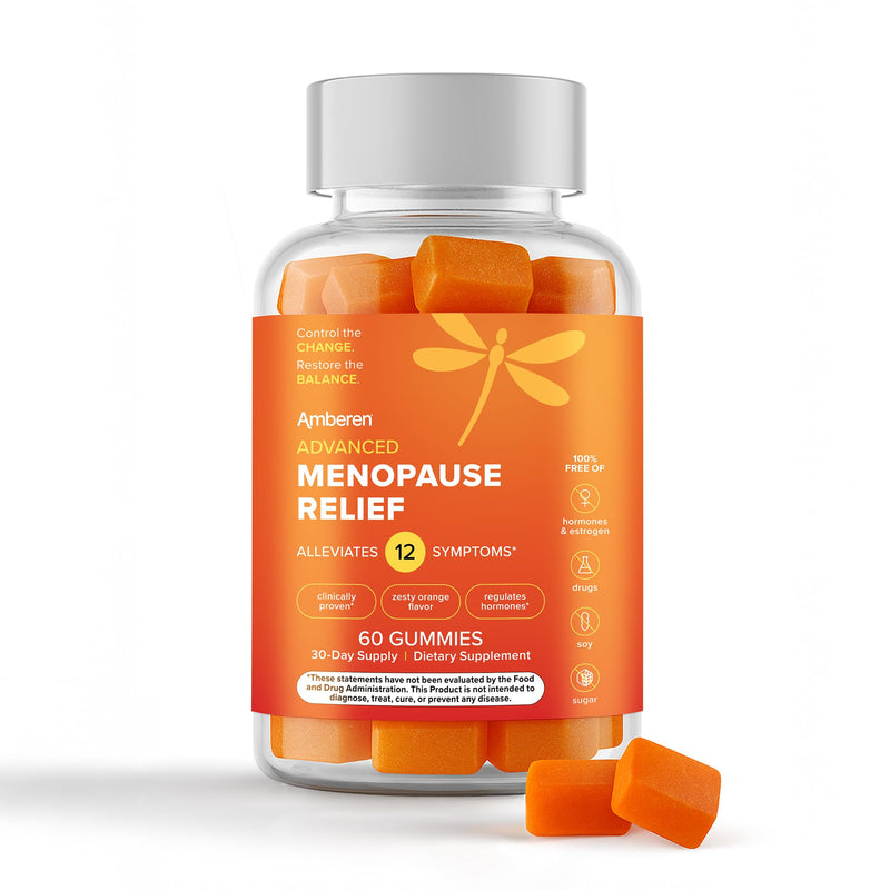 Amberen Menopause Supplement for Women, 60 Gummies, Clinically Proven, Helps Support Hormone Balance, Helps Relieve 12 Menopause Symptoms: Hot Flashes, Night Sweats, Mood Swings and More - BeesActive Australia